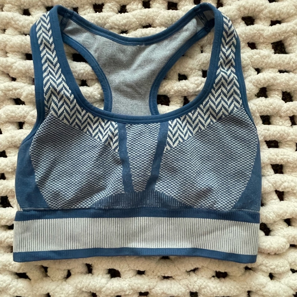 Blue Chevron Women's Sports Bra